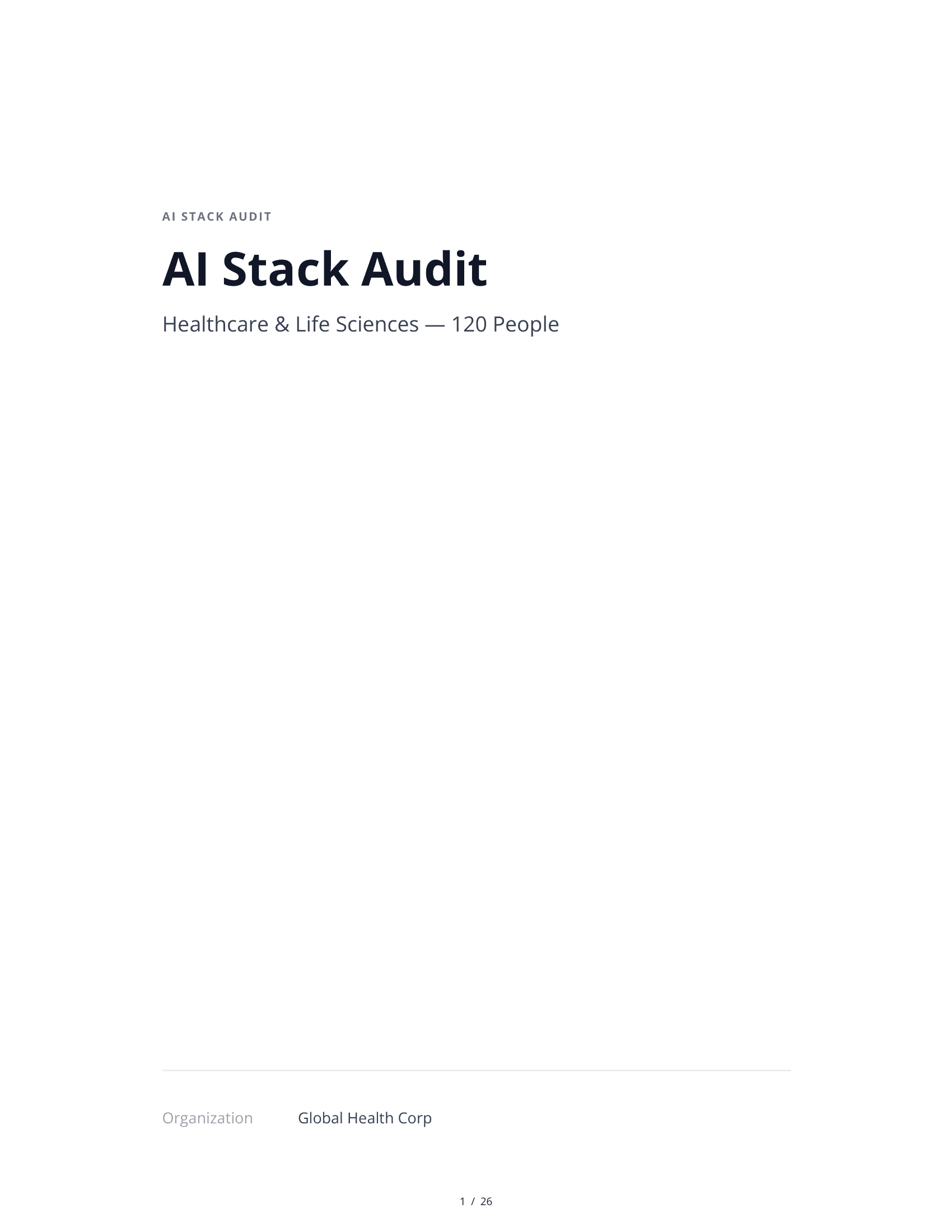 Sample AI Stack Audit Report - Page 1