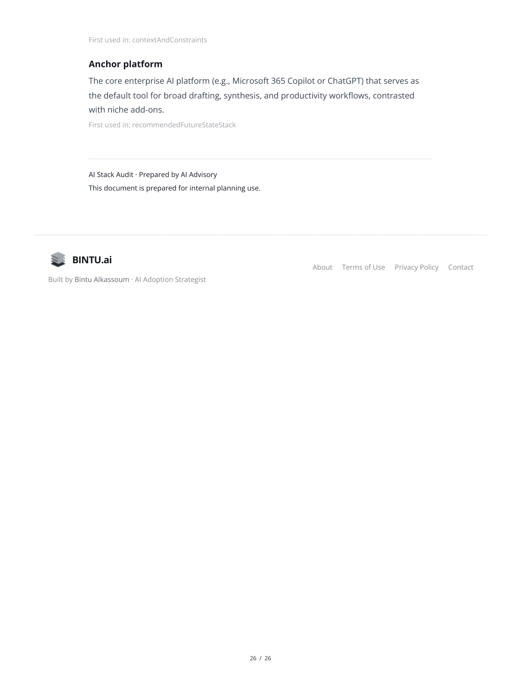 Sample AI Stack Audit Report - Page 26